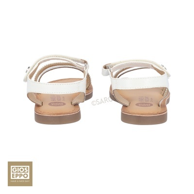 Sandálias brancas GIOSEPPO para crianças vistas de trás