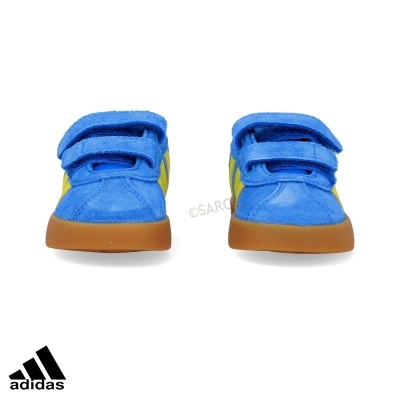 Sapatos desportivos infantis adidas azuis com sola castanha