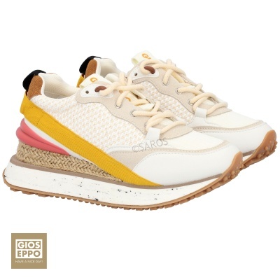 Sapatilhas GIOSEPPO bege, branco, amarelo, rosa e castanho com sola alta