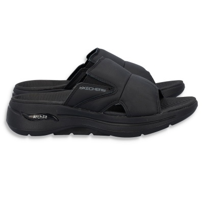 Sandálias pretas Skechers Arch Fit lado direito