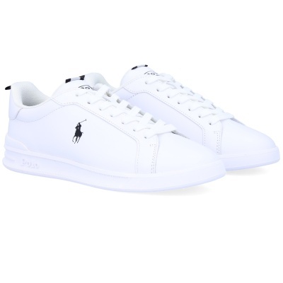 Sapatilhas brancas com logo preto lateral