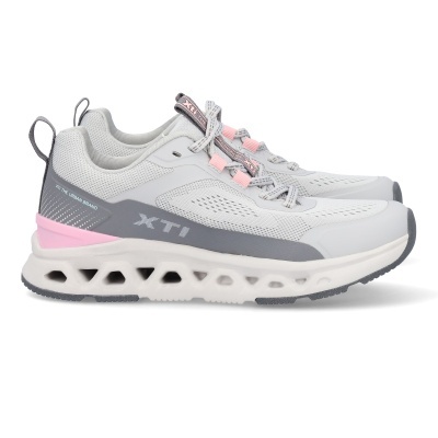 Ténis desportivos cinza claro e rosa da marca XTI THE URBAN BRAND