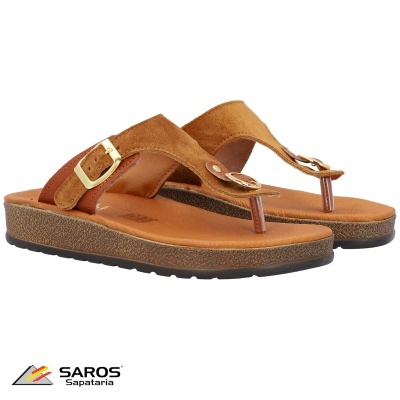 Sandálias castanhas de camurça com sola antiderrapante