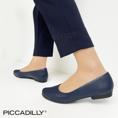 Sapatilhas azuis escuras Piccadilly com salto baixo