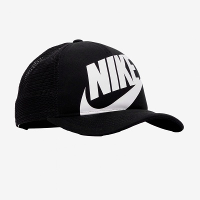 Boné preto com logótipo branco da NIKE e símbolo Swoosh