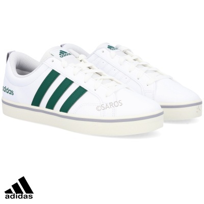 Ténis Adidas brancos com riscas verdes