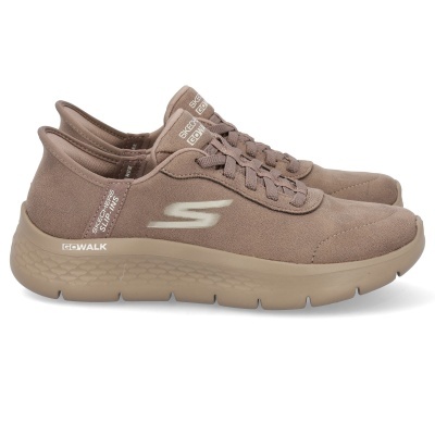 Ténis desportivos bege Skechers Go Walk com sola espessa