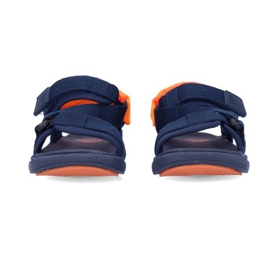 Sandálias desportivas para crianças azuis com detalhes laranja