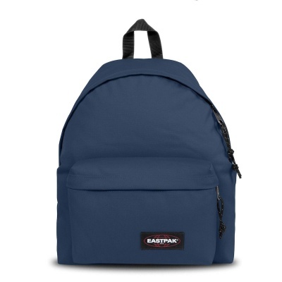Mochila azul escuro Eastpak com bolso frontal e alça preta