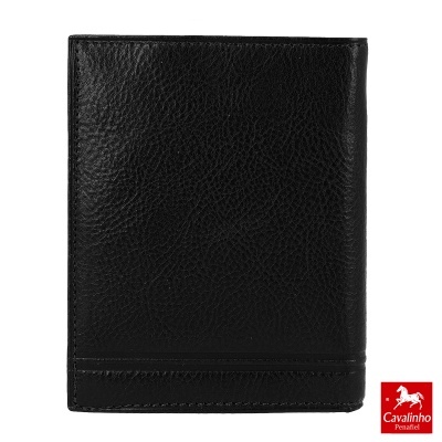 Carteira preta de pele com logótipo Cavalinho Penafiel