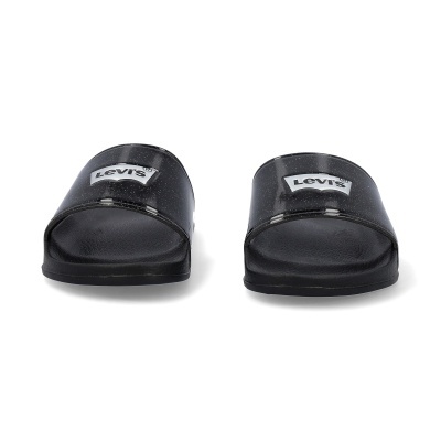 Chinelos pretos com logo Levis