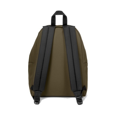 Mochila castanha com alças pretas acolchoadas vista de trás