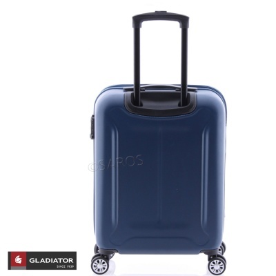 Mala de viagem rígida azul com rodas e pega telescópica