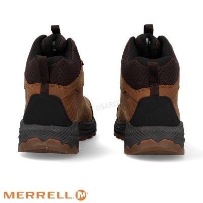 Botas Merrell castanhas e pretas, vista traseira