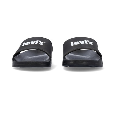 Chinelos Levi's pretos com logótipo branco