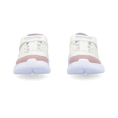 Sapatilhas brancas e rosa Skechers Cozy Fit para criança com fecho de velcro