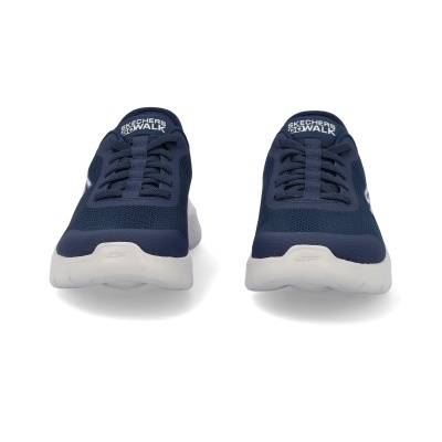 Par de ténis desportivos Skechers Go Walk azul escuro com sola branca