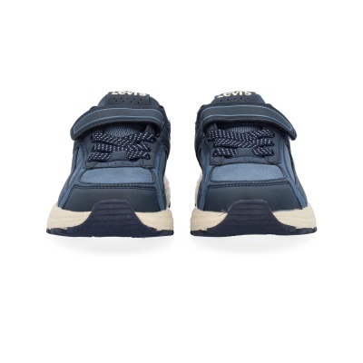 Sapatilhas Levis azuis para criança com atacadores e fecho de velcro.
