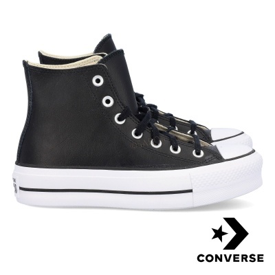 Ténis Converse cano alto preto com sola branca grossa