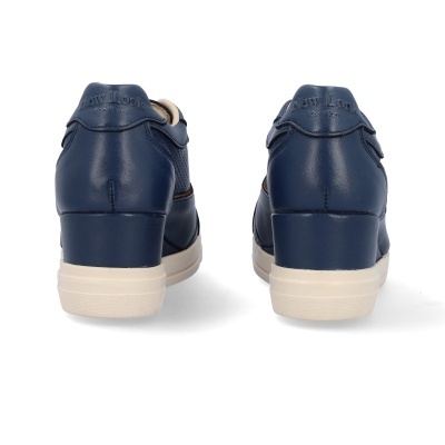 ténis de pele azul escura vista traseira