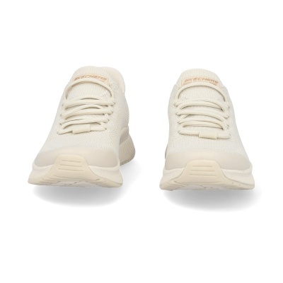 Sapatilhas Skechers beige claro com cadarços em tecido e solado de borracha