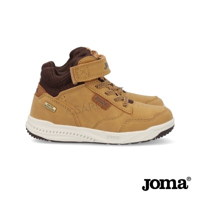 Sapatilhas Joma cano alto castanho com velcro e sola branca