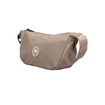 Bolsa de cintura bege com logótipo redondo de cavalo.