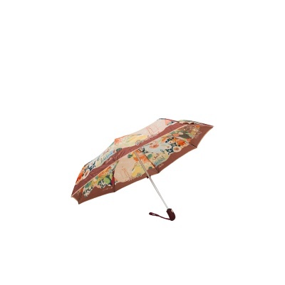 Guarda-chuva dobrável colorido com padrão floral e texto Anekke