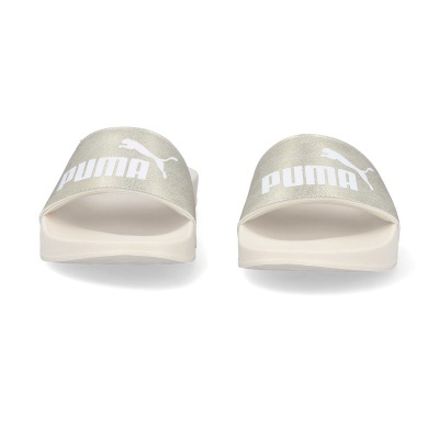 Chinelos Puma bege com logo branco