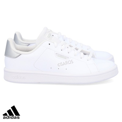 Sapatilhas Adidas Stan Smith brancas com detalhes cinza prateado