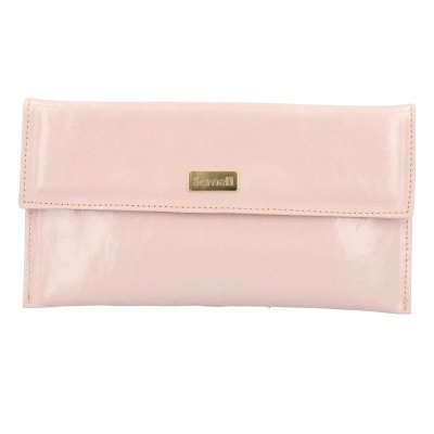 Carteira rosa claro brilhante com detalhe metálico Samsonite