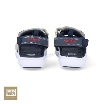 Sandálias GIOSEPPO azul escuro e branco vista de trás