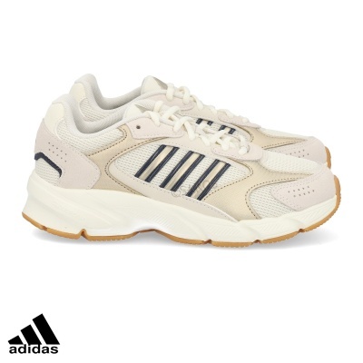 Sapatilhas desportivas Adidas bege e branco com riscas pretas