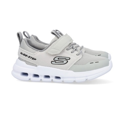 Ténis desportivos cinza claro Skechers Glide-Step com sola branca