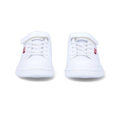 Ténis brancos de criança com atacadores e tira de velcro Levis
