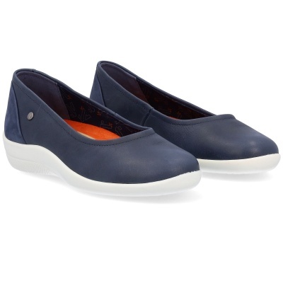 Sapatilhas de senhora azuis escuras com sola branca