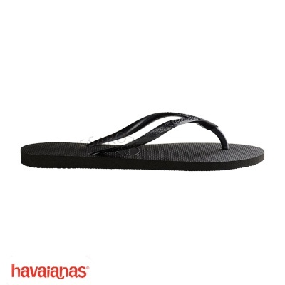 Chinelo Havaianas preto com sola e tiras texturizadas