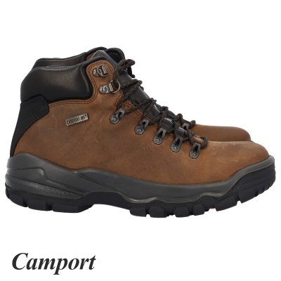 Botas de caminhada castanho e preto com etiqueta GORE-TEX