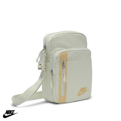Bolsa pequena da Nike bege com bolso frontal e alça ajustável