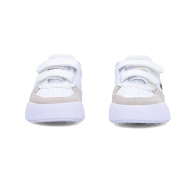 Sapatilhas brancas com velcro, frontal cinza claro