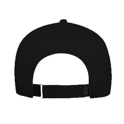 Boné preto visto pela parte de trás com alça ajustável.