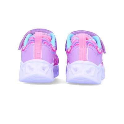 Ténis infantis rosa e lilás vistos de trás