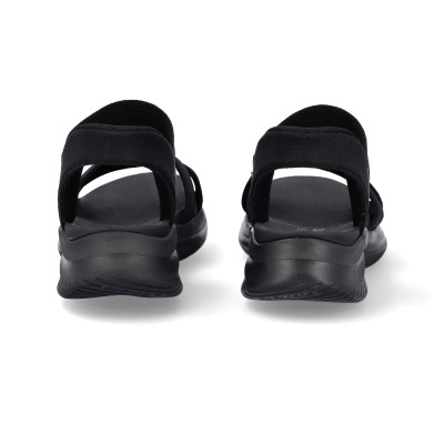 Sandálias desportivas pretas de trás com fundo branco