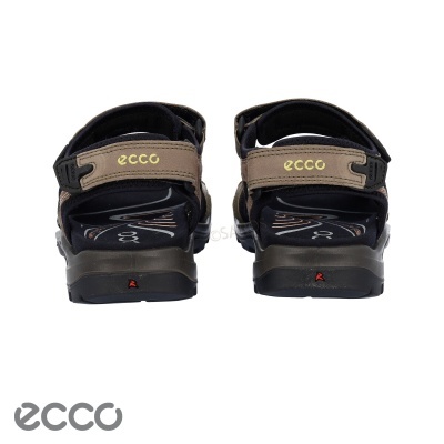 Sandálias ECCO castanho e preto vistas de trás
