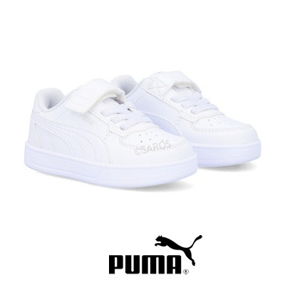 Sapatilhas infantis brancas Puma com fecho em velcro
