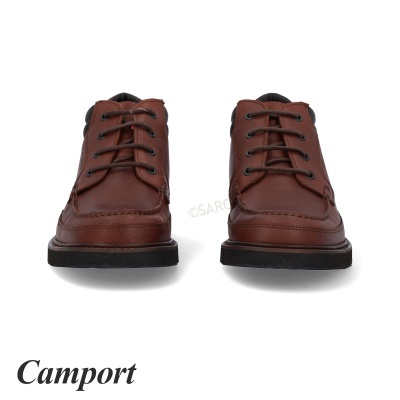 Sapatos masculinos castanhos Camport em couro sintético com sola preta