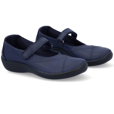 Sapatos azuis tipo Mary Jane com velcro