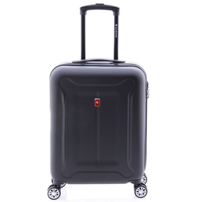 Mala de viagem preta com rodas e pega extensível