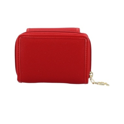 Carteira vermelha com fecho dourado