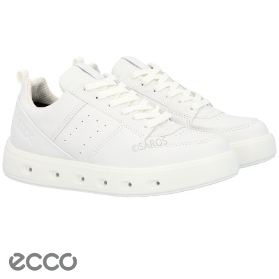 Sapatilhas brancas em couro ECCO com sola espessa perfurada